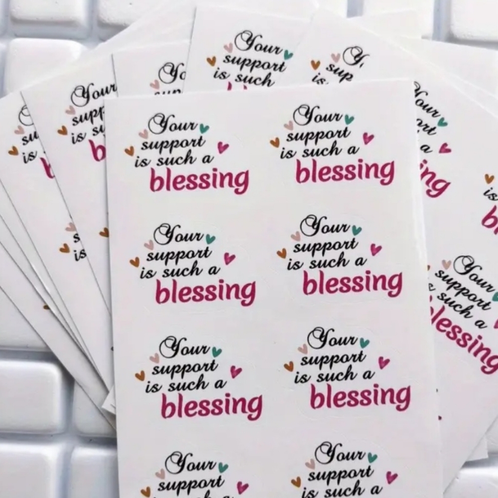 60 Your Support Is Such A Blessing Stickers 2x1.38 inches